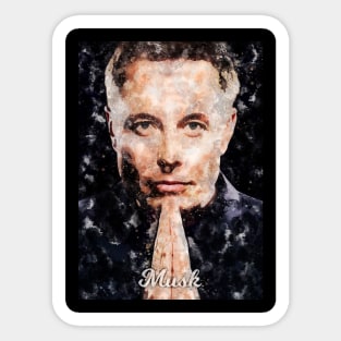 Elon Musk Watercolor Sticker